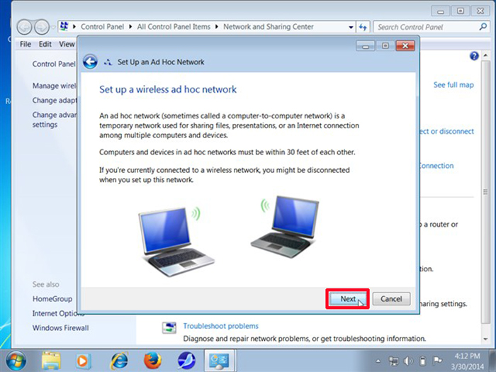 Kích sóng wifi bằng laptop chạy bằng windows 7