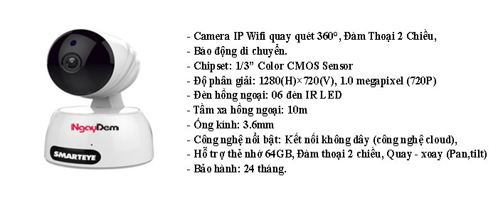 Camera IP Wifi IPW829 1MP