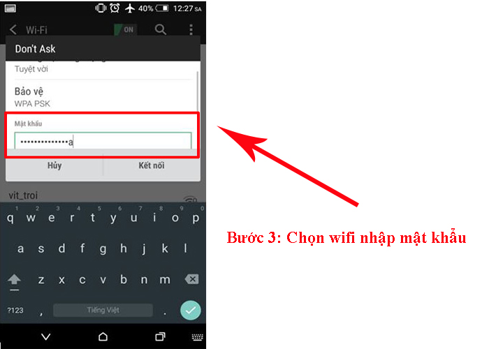 Sửa lỗi wifi xác thực không thành công 