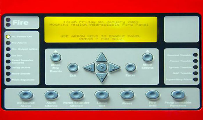 màn hình hiển thị tủ báo cháy trung tâm