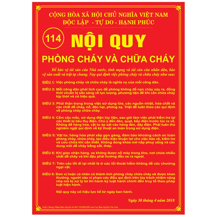 Nội quy chữa cháy và phòng cháy
