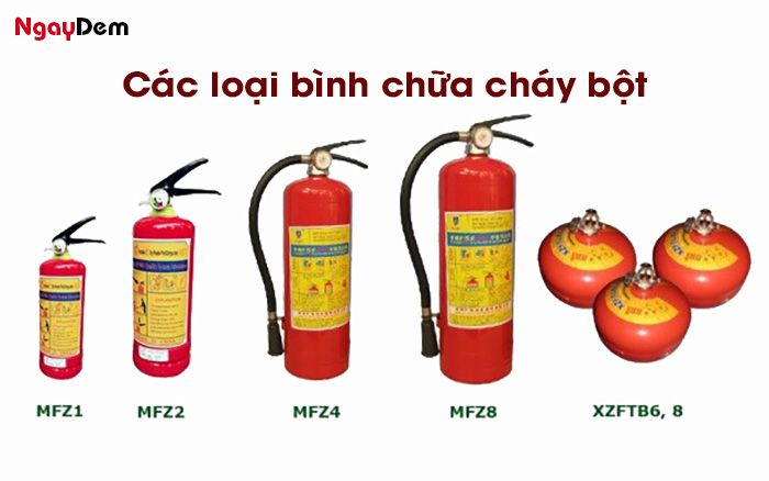 Các loại bình chữa cháy bột phổ biến