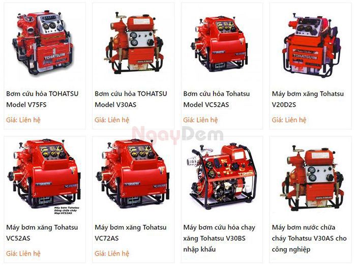 Máy bơm chữa cháy Tohatsu bán chạy