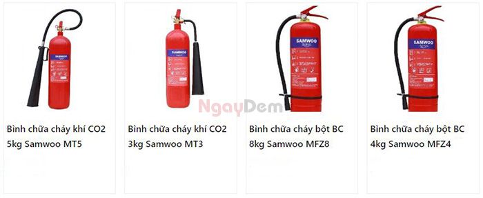 Các loại bình chữa cháy Samwoo