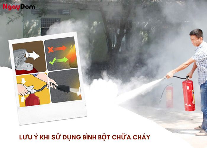 Điều cần lưu ý khi dùng bình bột chữa cháy