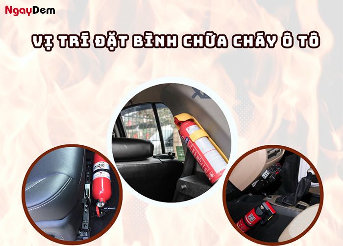 Vị trí đặt bình chữa cháy đối với ô tô
