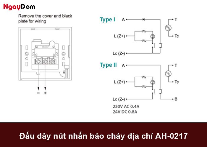 Cách đấu nút nhấn báo cháy AH-0217