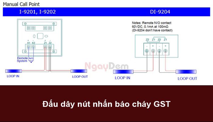 Cách đấu nút nhấn báo cháy GST