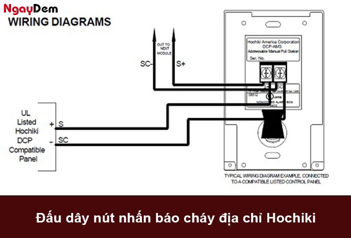Cách đấu nút nhấn báo cháy Hochiki