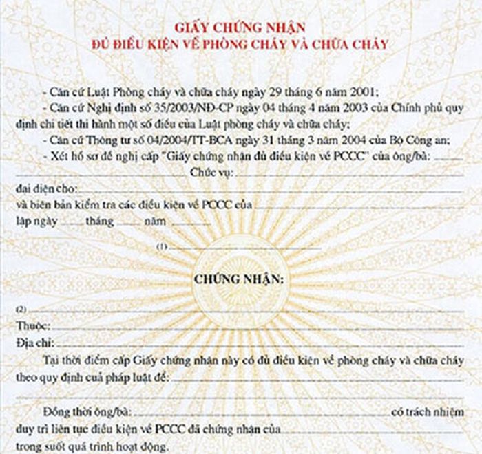 Điều cần đủ để cấp giấy phòng cháy chữa cháy hộ kinh doanh