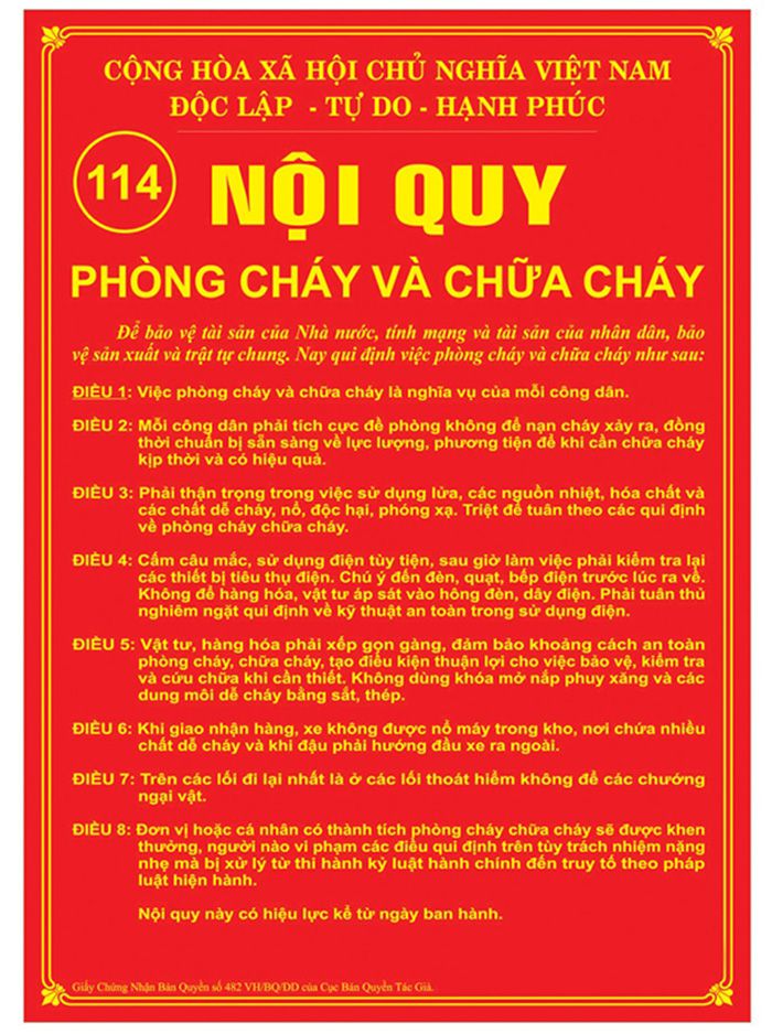 Nội quy phòng cháy chữa cháy