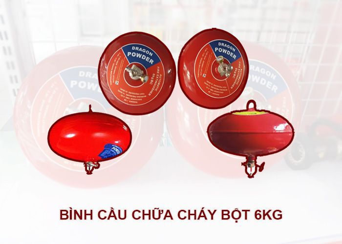 Bình cầu chữa cháy 6kg tự động treo tường hiệu quả