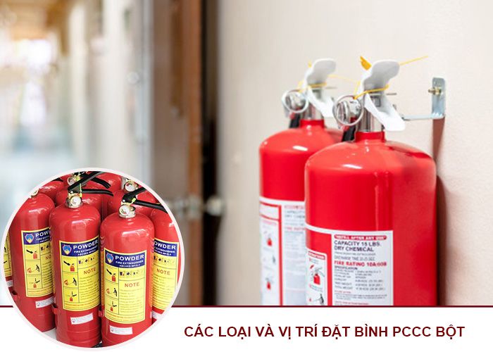 Vị trí đặt bình PCCC bột và các loại bình bột phổ biến