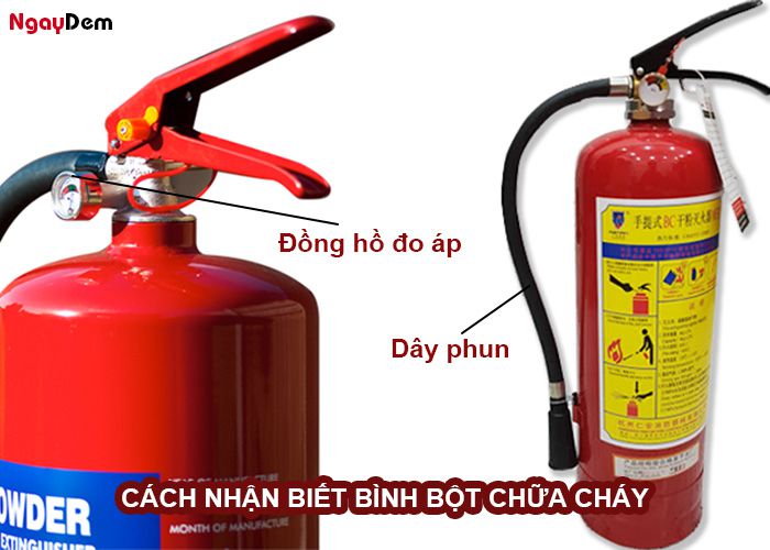 Cách nhận biết bình chữa cháy dạng bột