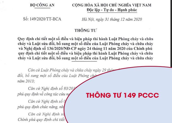 Nội dung quy định của Thông tư 149 về PCCC