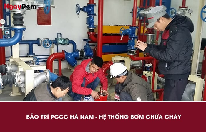 Các lỗ hệ thống máy bơm - cần bảo trì PCCC Hà Nam